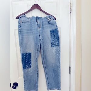 Bandana print ankle jeans